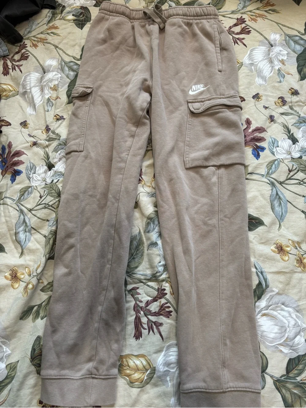 Nike Kids Taupe Sweatpants with White Logo